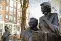 Bronze Sculpture of famous Dutch singer Jan Froger on the right, located on Elandsgracht close to Prinsengracht canal