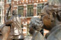 Bronze Sculptures of famous Dutch musicians and singers Johnny Meyer, Johnny Jordaan and Manke Nelis, located on Elandsgracht c