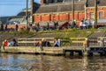 Amsterdam, Netherlands - April 15, 2015: cityscape with typical canal in Amsterdam, with unidentified people. Amsterdam is the