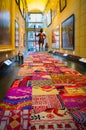 AMSTERDAM, NETHERLANDS, APRIL, 23 2018: Indoor view of colorful carpet located at Royal Theater Carre, the official