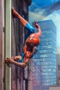 AMSTERDAM, NETHERLANDS - APRIL 25, 2017: Spider-man wax statue i Royalty Free Stock Photo