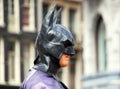 Actor in Batman costume in the central Dam square in Amsterdam