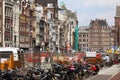 AMSTERDAM, THE NETHERLANDS - AUGUST 19, 2015: Rokin street with a row of shops