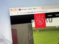 Homepage of AFC Ajax, Amsterdam