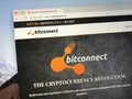 Homepage of Bitconnect