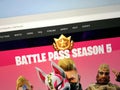 Homepage of video game Fortnite