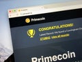 Homepage of Primecoin