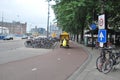 Amsterdam, Netherlands - 17 August, 2010: Yellow bike taxi in th