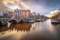 Amsterdam, Netherlands Bridges and Canals Royalty Free Stock Photo