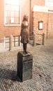 AMSTERDAM, NETHERLANDS - CIRCA APRIL 2009: Anne Frank Monument. Memorial statue of young Jewish girl - victim of