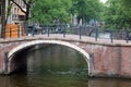 Amsterdam, The Netherlands, city canals, boats, bridges and streets. Unique beautiful and wild European city. Royalty Free Stock Photo