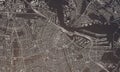 Amsterdam, Netherlands city map 3D Rendering. Aerial satellite view Royalty Free Stock Photo