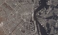 Amsterdam, Netherlands city map 3D Rendering. Aerial satellite view Royalty Free Stock Photo