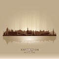 Amsterdam Netherlands city skyline vector silhouette Royalty Free Stock Photo