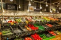 Amsterdam, Netherlands, 10/11/2019: A counter with an assotriment of vegetables in a supermarket Royalty Free Stock Photo