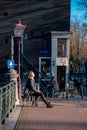 Amsterdam Netherlands December 2020, empty streest of Amsterdam in December during second lockdown in the city with