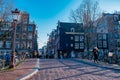 Amsterdam Netherlands December 2020, empty streest of Amsterdam in December during second lockdown in the city with