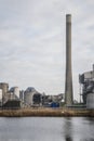 Demolition of Vattenfalls last coal-fired power plant in the Netherlands, Centrale Hemweg outside Amsterdam Royalty Free Stock Photo