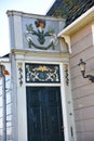 Amsterdam, Netherlands. February 2023. Ornaments of the wooden facades of houses in Broek in Waterland.