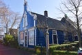 Amsterdam, Netherlands. February 2023. The wooden facades of the houses in Broek in Waterland.