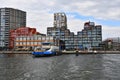 Amsterdam,The Netherlands.Ferries arriving at the NDSM werf.