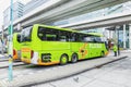 Amsterdam, Netherlands, 10/12/2019: Intercity buses at the station. City landscape