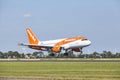 Amsterdam Airport Schiphol - Airbus A319-111 of easyJet lands Royalty Free Stock Photo