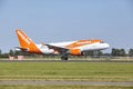 Amsterdam Airport Schiphol - Airbus A319-111 of easyJet lands Royalty Free Stock Photo