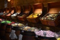 AMSTERDAM, NETHERLANDS - JULY 16, 2022: Assortment of sweets in Captain Candy shop