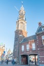 The Munttoren Mint Tower or Munt tower in old town of Amsterdam Royalty Free Stock Photo