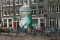 AMSTERDAM, NETHERLANDS - JUNE 25, 2017: Street advertising in the historical part. Royalty Free Stock Photo