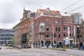 AMSTERDAM, NETHERLANDS - JUNE 25, 2017: View of the historical buildings on the Raadhuisstraat street.