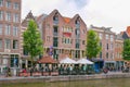 AMSTERDAM, NETHERLANDS - JUNE 25, 2017: View of the Hotel Bulldog building and coffeeshop with same name. Royalty Free Stock Photo