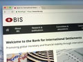 Homepage of The Bank for International Settlements or BIS