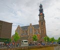 Amsterdam Westerkerk old church in Prinsengracht street