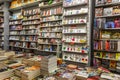 Amsterdam, Netherlands, 10/10/2019: A large assortment of books in the store. Rows of literature on the shelves