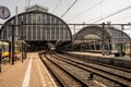 Amsterdam, Netherlands, march 2022. Dutch train in the landscape and in the central station