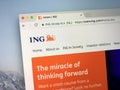 Homepage of ING Bank, a Dutch multinational