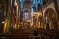 Amsterdam, Netherlands - March 2020 : Inside interior of De Krijtberg Kerk is Roman Catholic church in Amsterdam