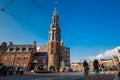 The Mint Tower located at the Muntplein square in Amsterdam Royalty Free Stock Photo