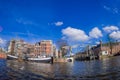 AMSTERDAM, NETHERLANDS, MARCH, 10 2018: Outdoor view of skinny Bridge Dutch: Magere Brug over the Amstel river in