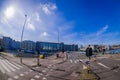 AMSTERDAM, NETHERLANDS, MARCH, 10 2018: Outdoor view of the streets close to the canals of Amsterdam, is the capital and