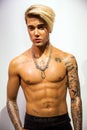 Wax figure of Canadian singer and songwriter Justin Bieber in Madame Tussauds Wax museum in Amsterdam, Netherlands