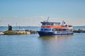 AMSTERDAM, THE NETHERLANDS - MAY 2, 2022: Ferry boat arriving from Marken to Volendam in the Netherlands Royalty Free Stock Photo