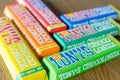 Amsterdam, Netherlands - May 04 2019: Tonys Chocolonely milk chocolate. Fair trade chocolate made by Tonys Chocolonely chocolate Royalty Free Stock Photo