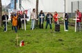 Memorial of coal mining industry related deaths in Columbia during protest action of climate activists in Amsterdam