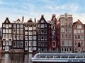 AMSTERDAM, NETHERLANDS. october 26, 2022. Beautiful view of Amsterdam with typical dutch houses, bridges and chanel. Royalty Free Stock Photo