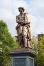 Amsterdam, Netherlands. October 2022. The statue of Rembrandt van Rijn on Rembrandt Square in Amsterdam. Royalty Free Stock Photo