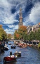 Tower of the Westerkerk church in Amsterdam, Holland Royalty Free Stock Photo