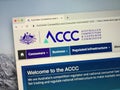 Homepage of The Australian Competition and Consumer Commission ACCC Royalty Free Stock Photo